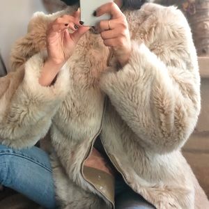 Vtg 70s fur hippie jacket size: medium-large